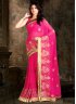 Dazzling Beige and Pink Embroidered Jute Silk and Silk Different Style Saree