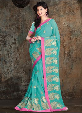 Karishma Kapoor Blue Silk Trendy Saree