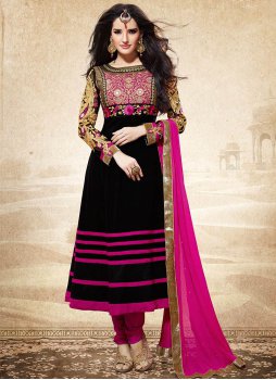 Karishma Kapoor Remarkable Cream and  Red Anarkali Suit