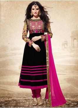 Karishma Kapoor Remarkable Cream and  Red Anarkali Suit