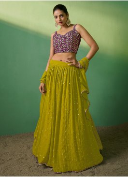 Artistic Green Wedding Trendy Lehenga Choli