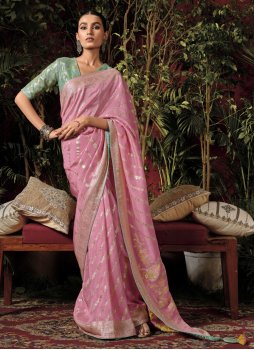 Beckoning Rose Pink Saree