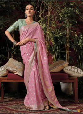 Beckoning Rose Pink Saree