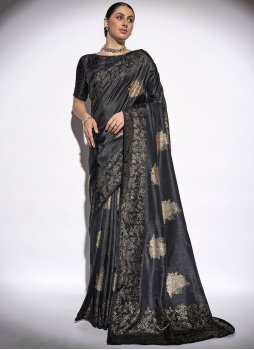 Black Color Contemporary Saree