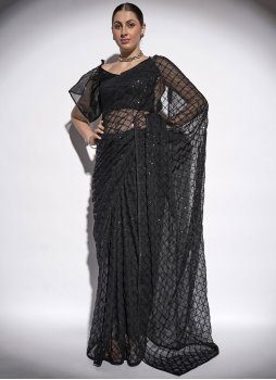 Black Sequins Classic Saree