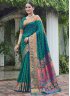 Blue and Teal Party Silk Designer Saree