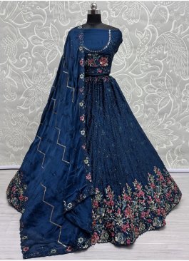 Chinon Floral Patterns Morpeach  Lehenga Choli