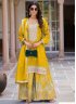 Chinon Zari Designer Salwar Kameez in Yellow