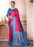 Classic Saree Woven Kanjivaram Silk in Blue and Pink