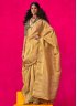 Congenial Tissue Weaving Mustard Contemporary Saree