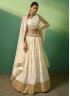 Cream Georgette Designer Lehenga Choli