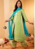 Delightful Green Cotton Readymade Salwar Kameez