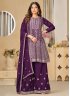 Embroidered Chinon Trendy Salwar Suit in Purple