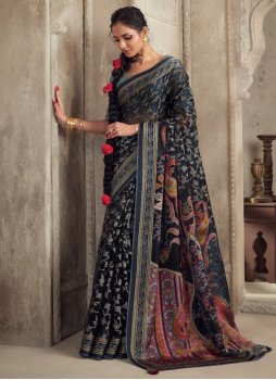 Fascinating Blue Reception Trendy Saree