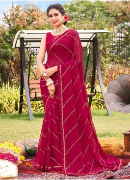 Flamboyant Georgette Printed Trendy Saree