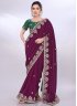 Gilded Purple Silk Designer Saree