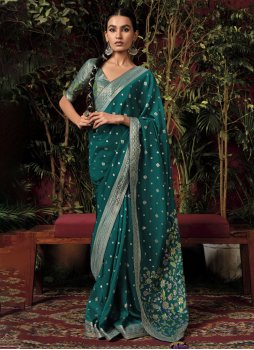 Green Festival Viscose Classic Saree
