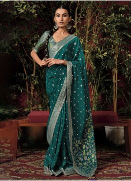 Green Festival Viscose Classic Saree