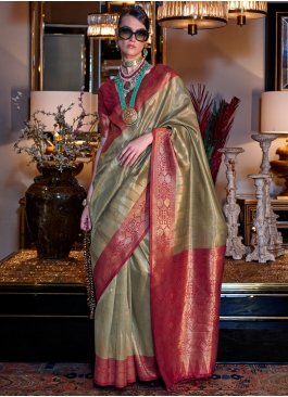 Green Tissue Classic Saree