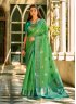 Green Weaving Tussar Silk Contemporary Saree