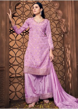 Lavender Color Palazzo Salwar Kameez