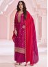 Magenta and Rani Vichitra Silk Sequins Trendy Salwar Kameez