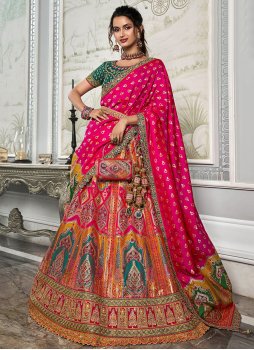 Majestic Embroidered Multi Colour Trendy Lehenga Choli