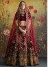Maroon and Rani Dimond Wedding A Line Lehenga Choli