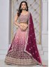 Maroon Chinon Lehenga Choli