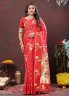 Meenakari Silk Contemporary Style Saree in Red