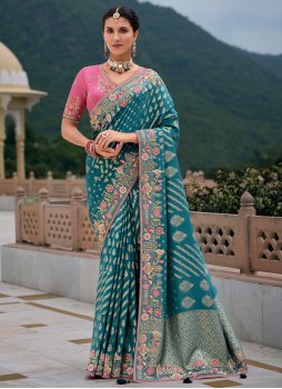 Morpeach  Weaving Contemporary Saree
