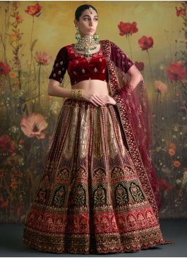 Multi Colour Thread Wedding Trendy Lehenga Choli