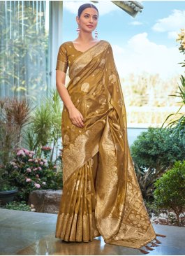 Mustard Silk Traditional Saree