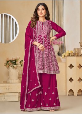 Nice Rani Embroidered Chinon Designer Salwar Kameez