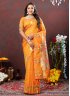 Orange Silk Weaving Traditional Saree
