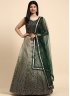 Organza Readymade Lehenga Choli in Green
