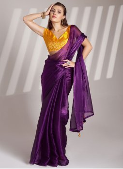 Organza Trendy Saree in Purple