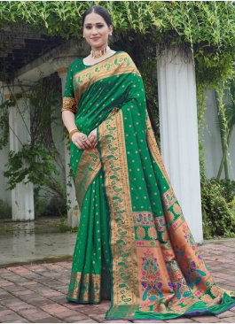 Paithni Green Weaving Contemporary Saree