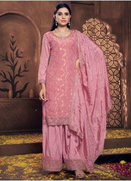 Pink Party Viscose Designer Salwar Kameez