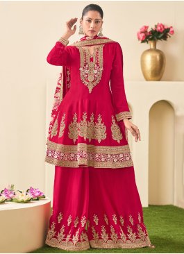 Rani Embroidered Chinon Trendy Salwar Kameez