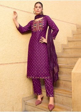 Rayon Pant Style Suit in Purple