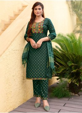 Rayon Teal Readymade Salwar Kameez