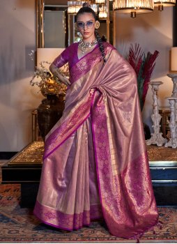 Refreshing Tissue Magenta Contemporary Saree