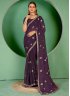 Shimmer Purple Swarovski Trendy Saree