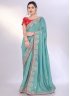 Silk Embroidered Aqua Blue Contemporary Saree
