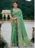 Silk Green Sequins Traditional Saree