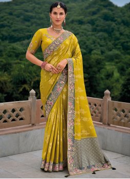 Silk Weaving Classic Saree in Mustard