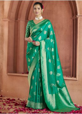 Sparkling Weaving Banarasi Silk Traditional Saree