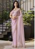 Spectacular Swarovski Cotton Silk Lavender and Pink Designer Saree