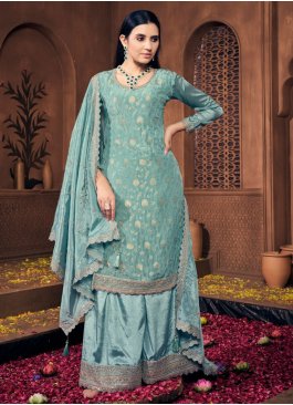 Stunning Embroidered Morpeach  Trendy Salwar Kameez 